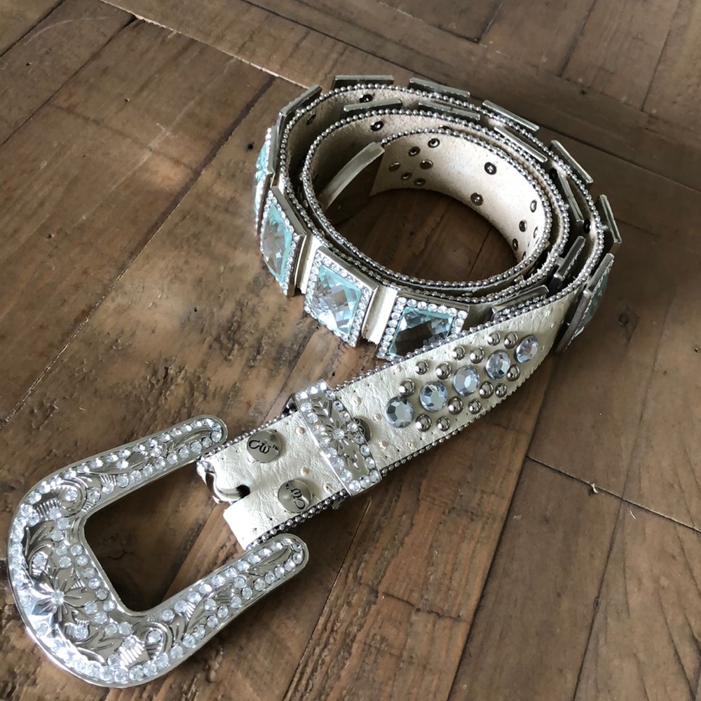 Cowgirl West western bling rhinestone belt large